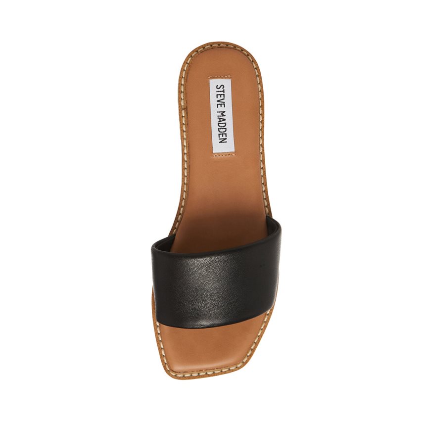 Sandalias de Diapositivas Steve Madden ra Cuero Mujer Negras | ES IV180E